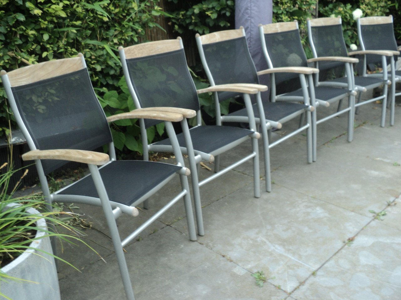 6 Mooie TEAK HOUTEN tuinstoelen