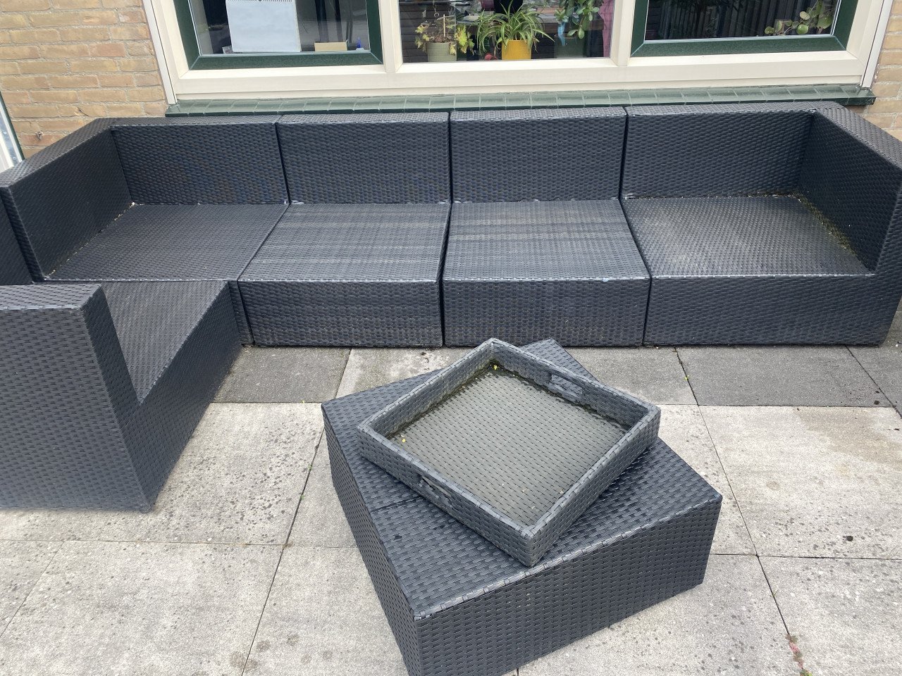 Loungeset antraciet hoekbank