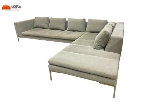 Montel Taupe Stoffen Hoekbank-Gratis Levering NL