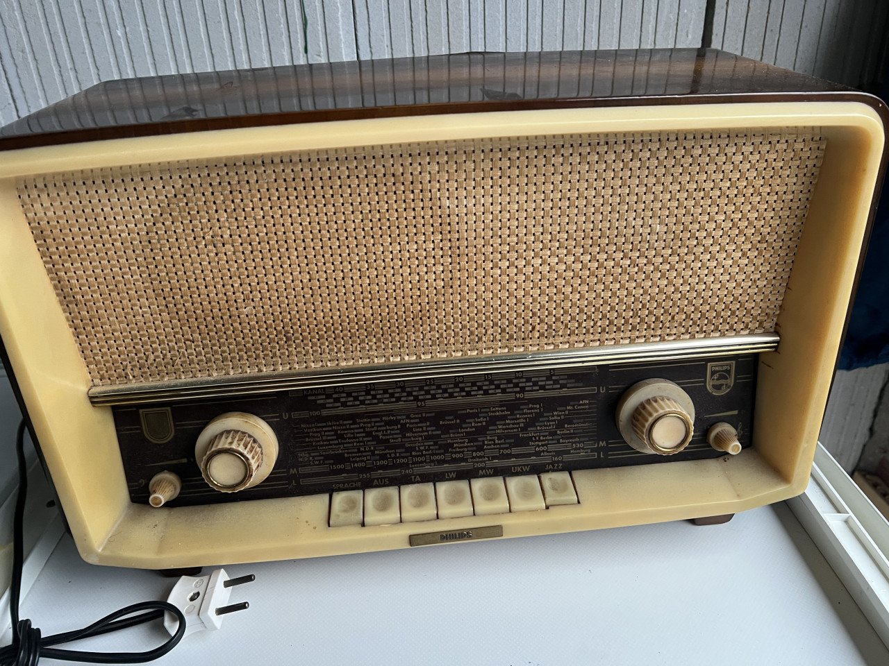 Philips b3d03a antieke buizen radio compleet onbeschadigd