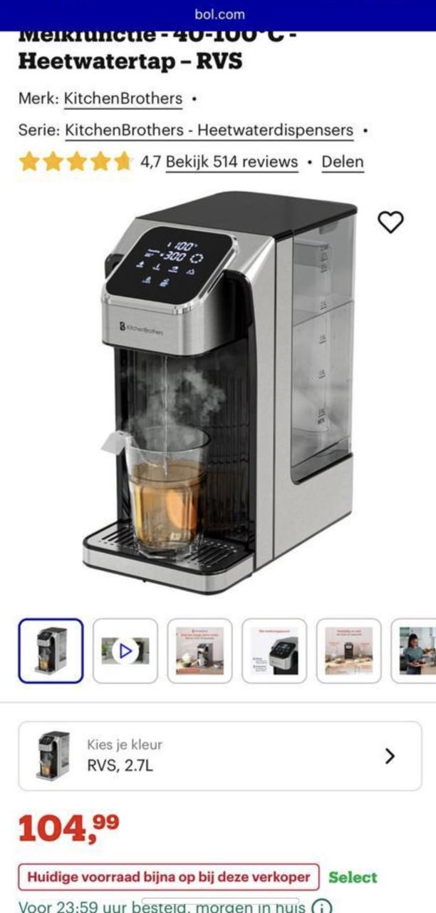Heetwaterdispenser (40-100graden)