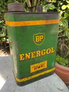 Oud olieblik BP 5 liter