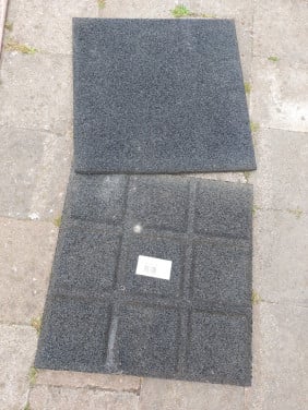 Rubber terrastegels zwart 40x40x2,5cm