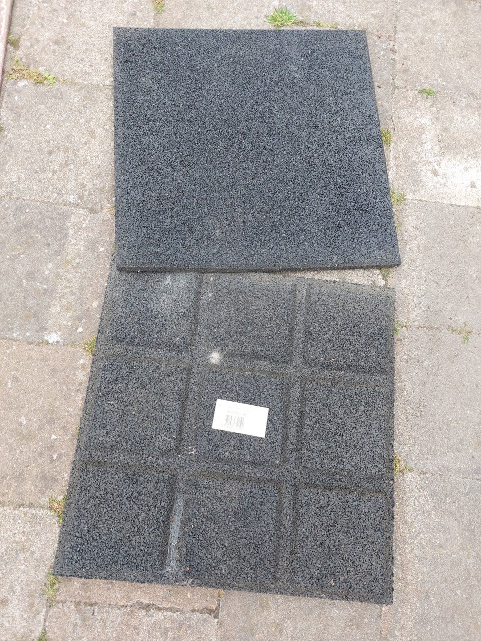 Rubber terrastegels zwart 40x40x2,5cm