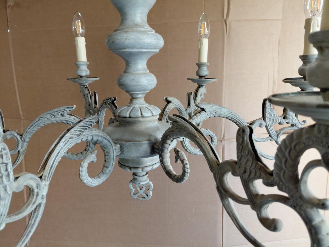 Vintage Kroonluchter met 6 Armen