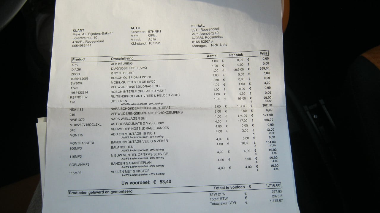 TE KOOP AGILA 1.2 16V UIT 2009 VOOR 1950 EURO