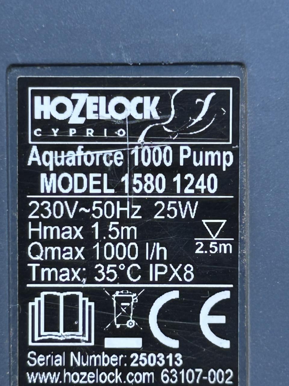Te koop hozelock aquaforce 1000 sterke en zuinige Vijverpomp en 1000 lpu