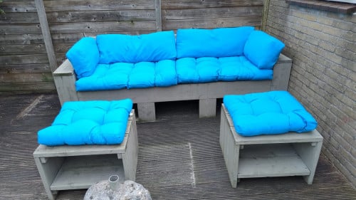 Tuinkussenset voor steigerhouten bank