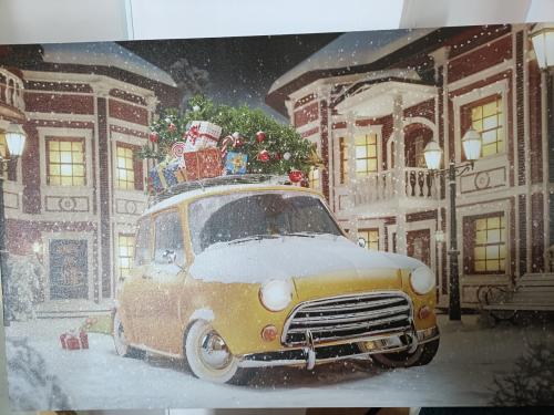 Kerst schilderij met verlichting