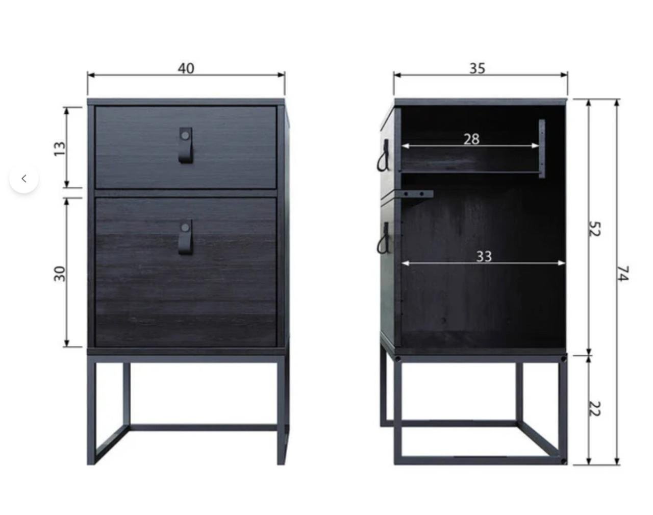 Set Woood Zola nachtkastjes zwart