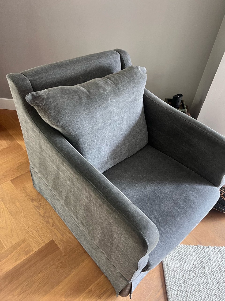 Bankstel + fauteuil + hocker