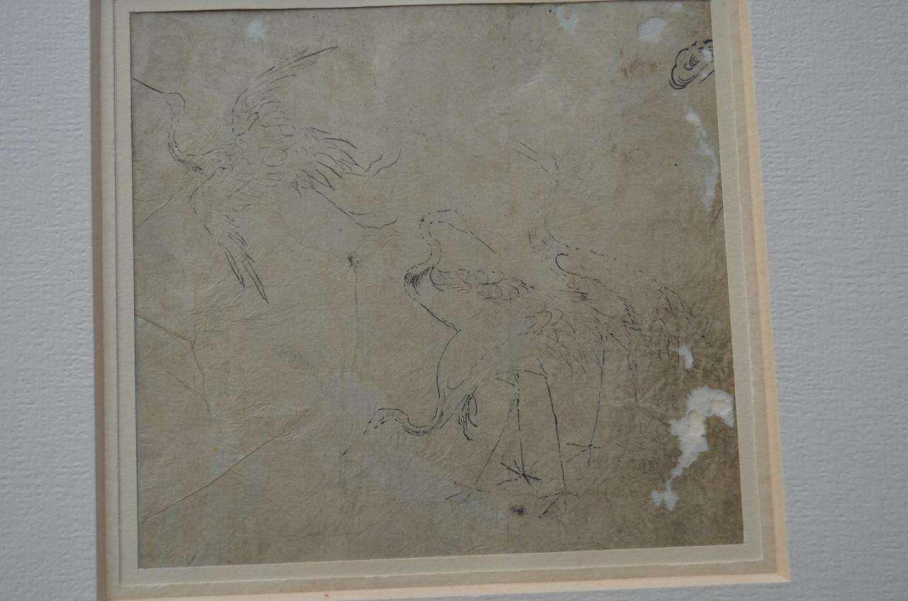 Schitterende oude Japanse tekeningen in passe-partout (2)