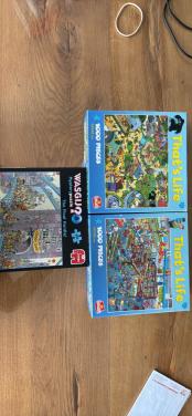 3 nieuwe puzzels 2 x Thats Life en 1x Was Gij