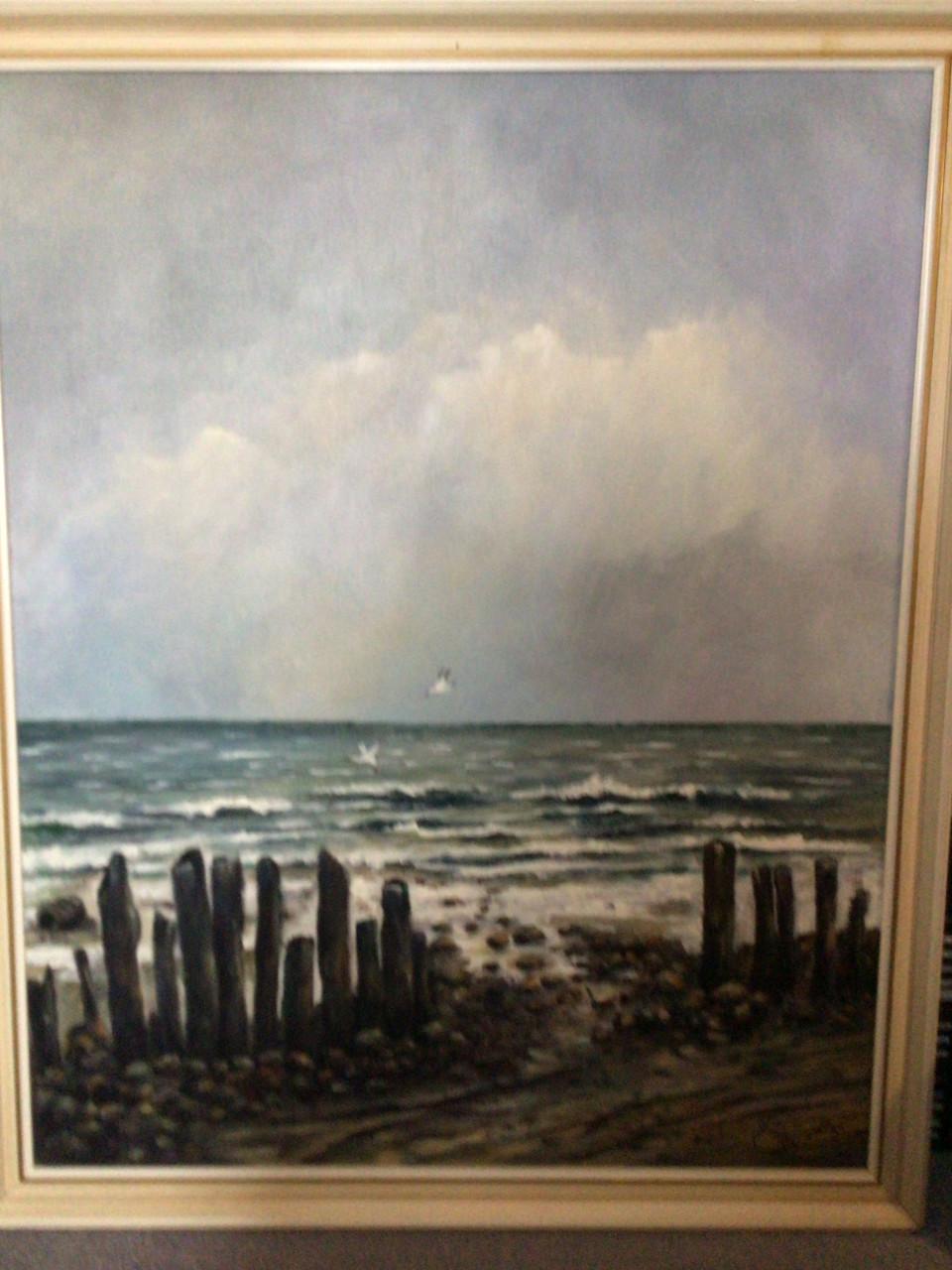 Schilderij Zeeland zeegezicht van Zeeuwse schilder