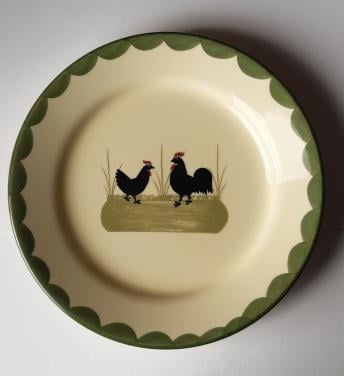 Zeller keramiek: Kip & haan servies:  1 ontbijtbord   Ø 21 cm.