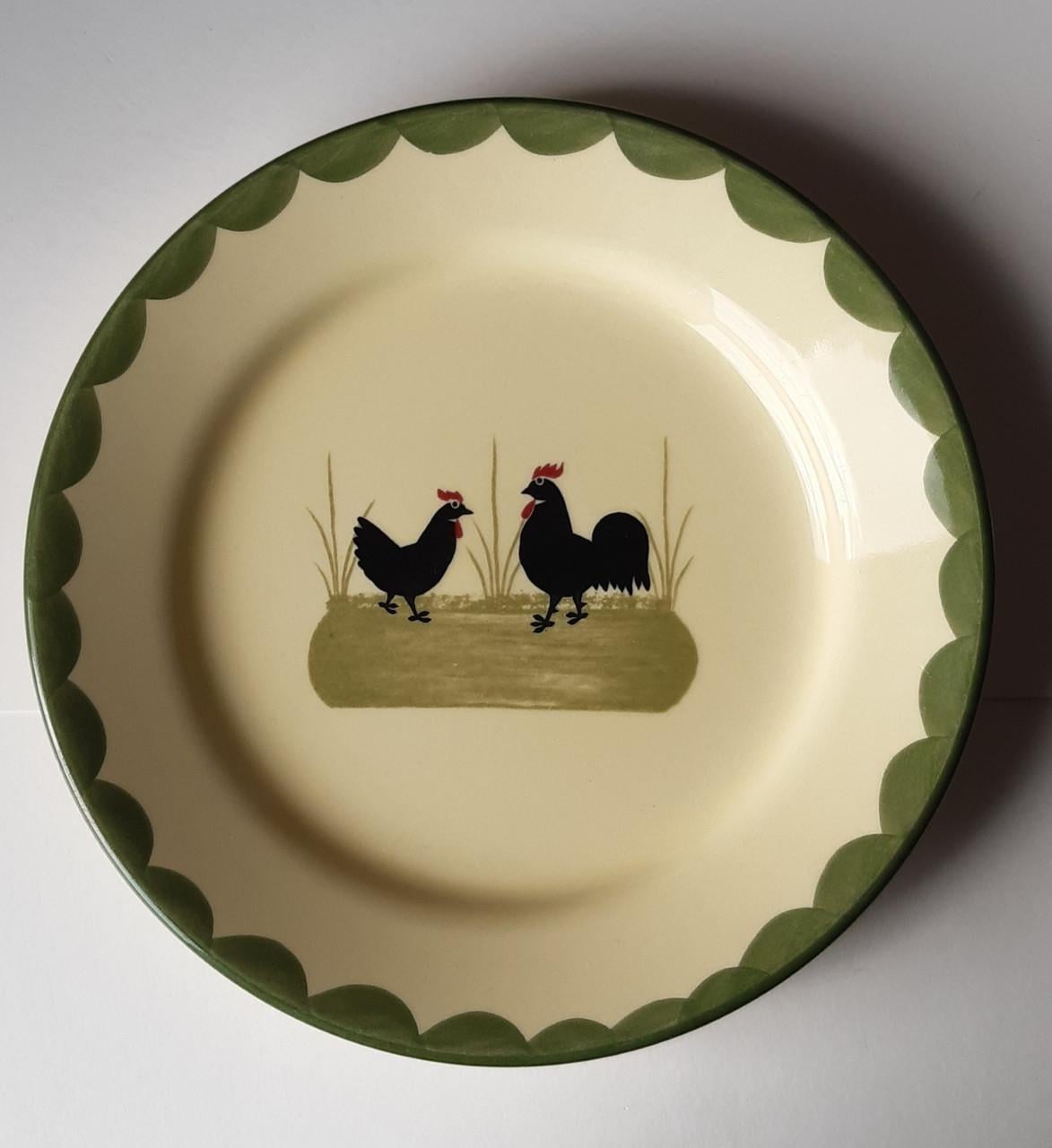 Zeller keramiek: Kip & haan servies:  1 ontbijtbord   Ø 21 cm.