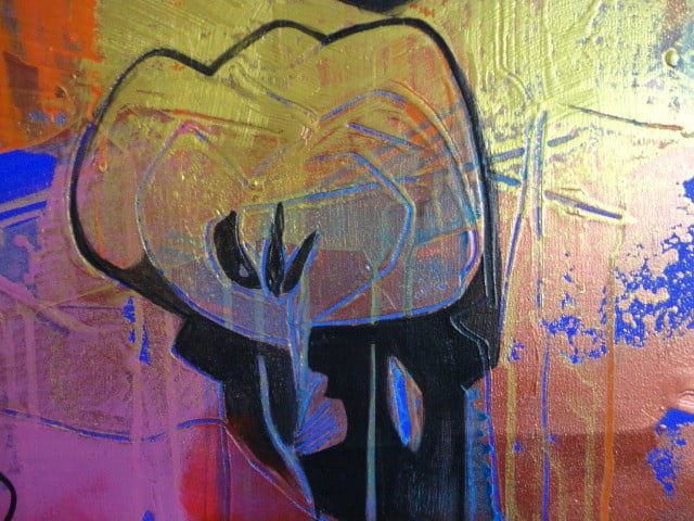 " Un Regalo Parta Ti " Acrylschilderij van Simeon Gonzales