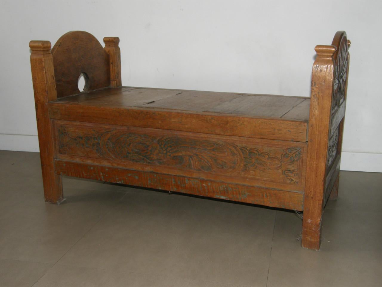 Antieke Jordan gangbank teak