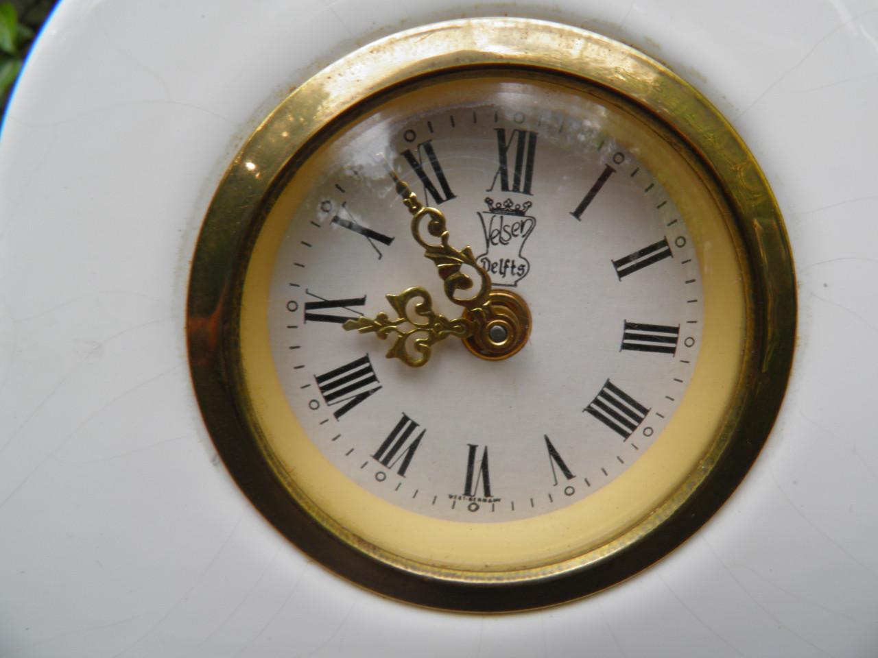 Vintage keramisch klokje, opwindbaar delft
