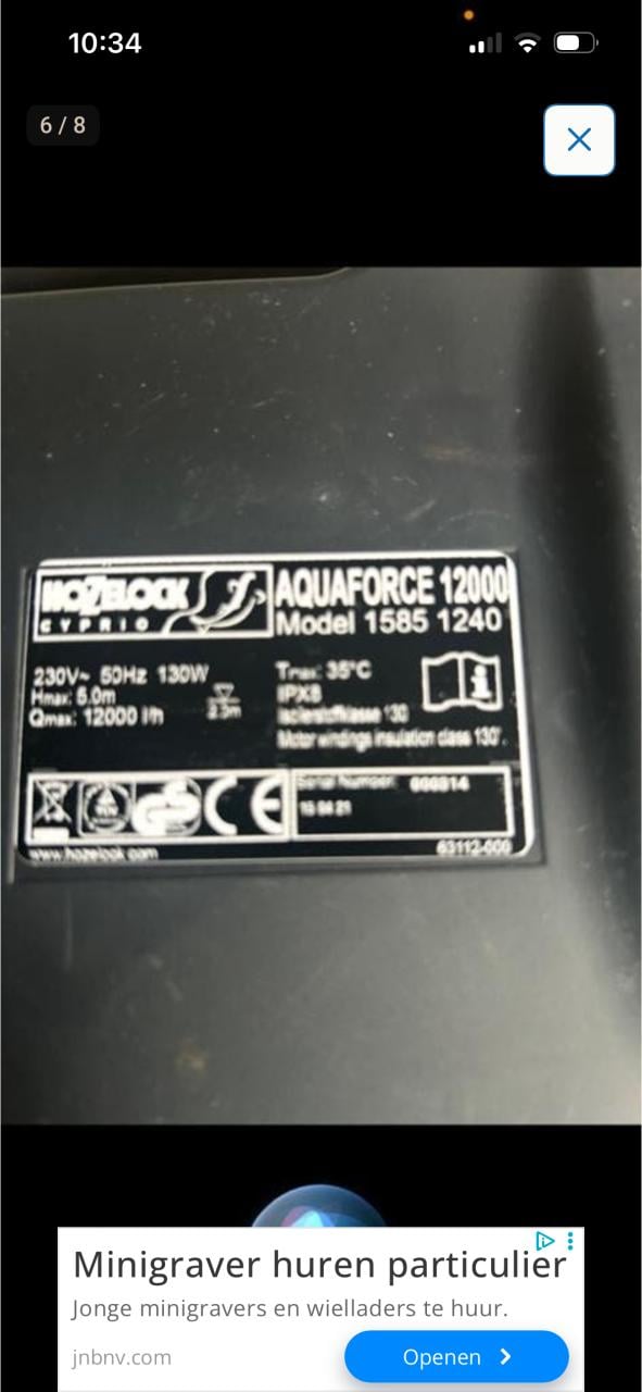 Te koop hozelock aquaforce syprio 12000 sterke en zuinige Vijverpomp