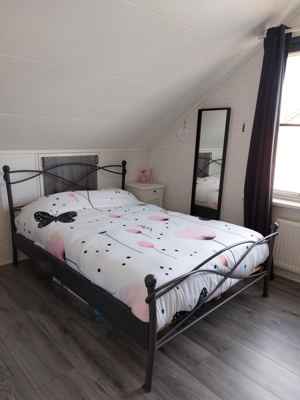 Tweepersoonsbed grijs metaal