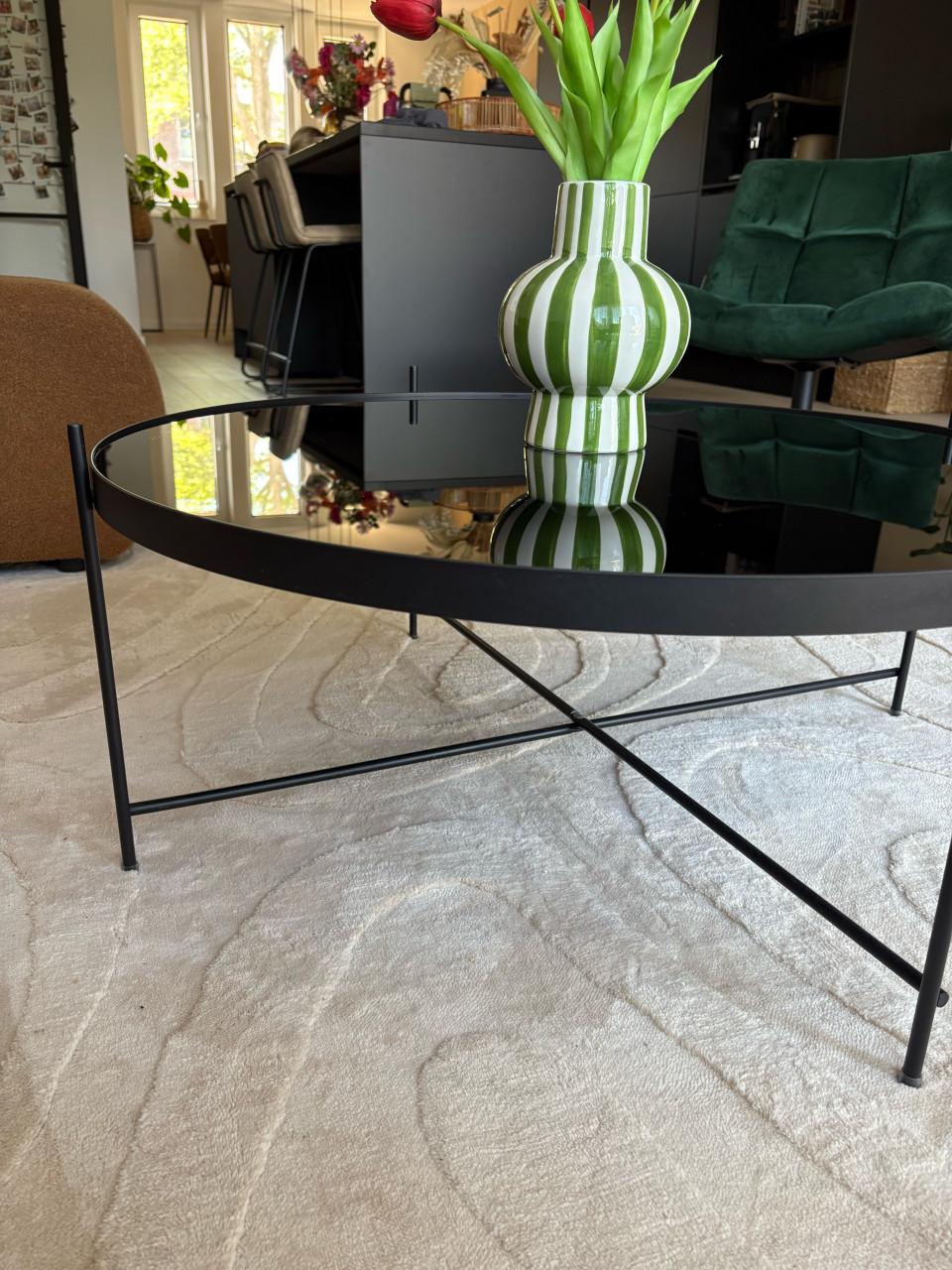 Glazen zwarte salontafel