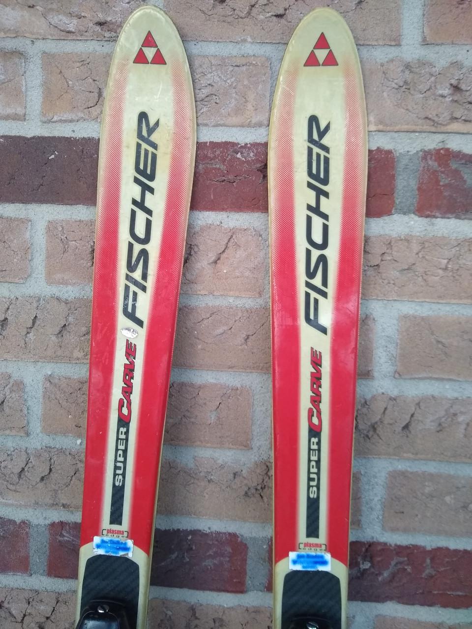 Te koop: Fischer kinderski's (128 cm) met skistokken