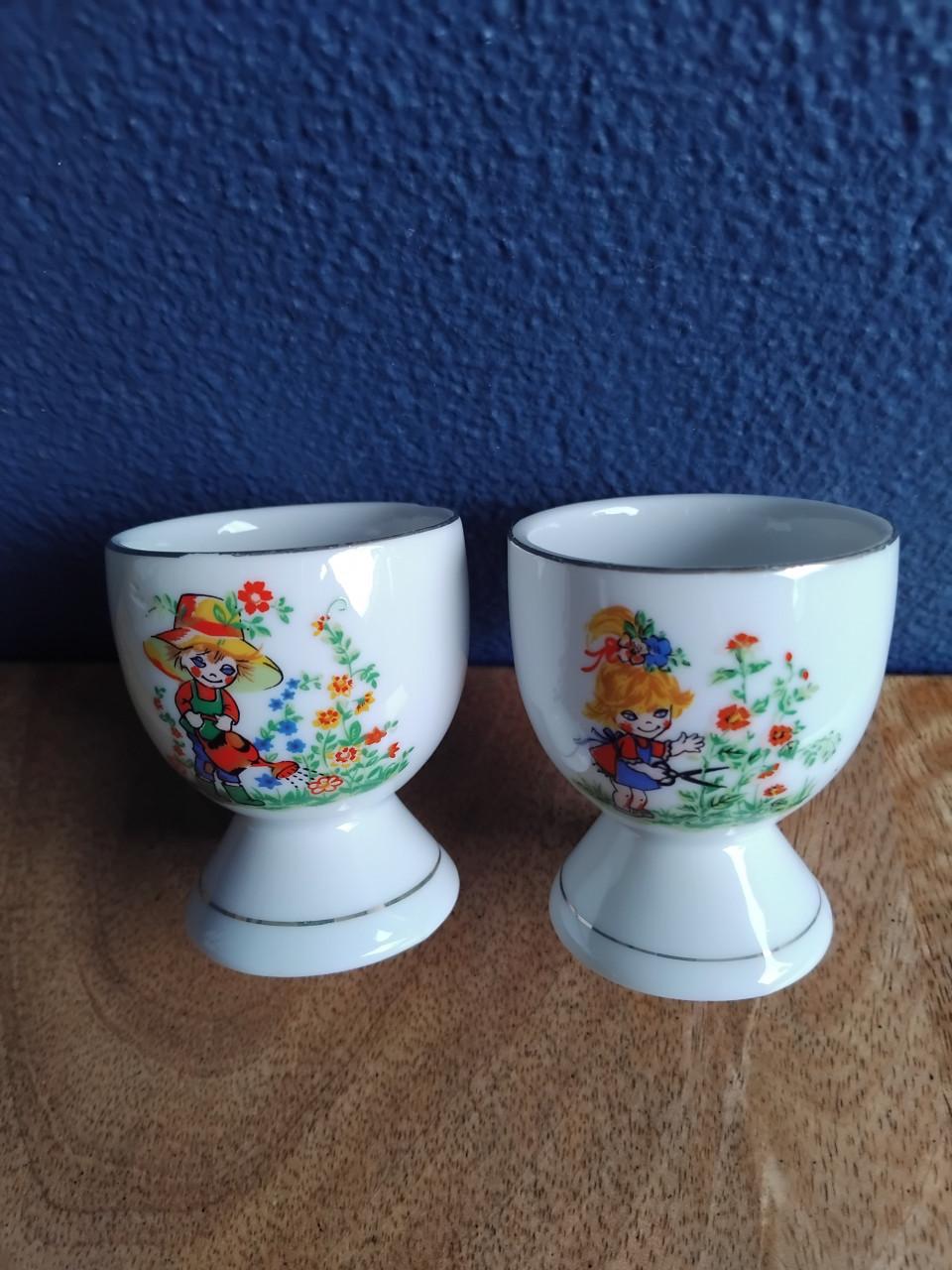 Vintage Eierdopjes Porselein 50's/60's