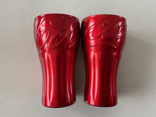 Luminarc metallic COCA COLA glas. Kleur: rood.