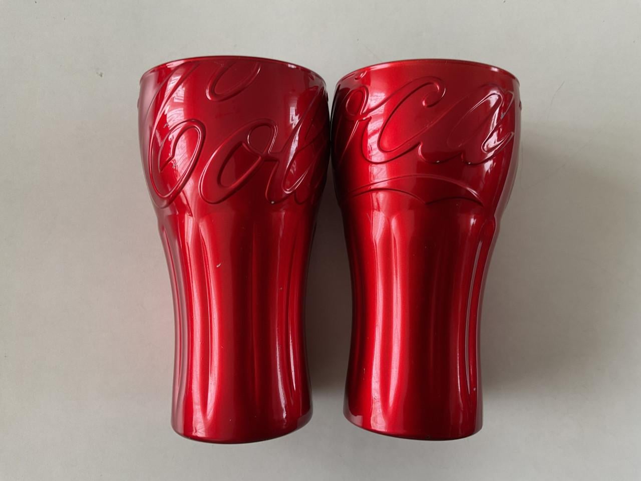 Luminarc metallic COCA COLA glas. Kleur: rood.
