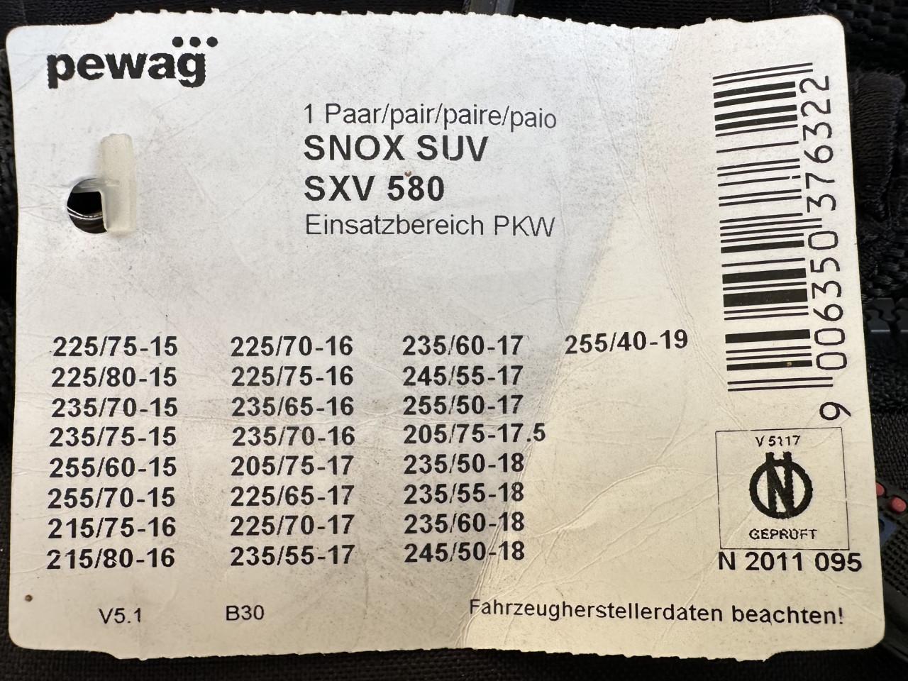 PEWAG Sneeuwkettingen  SNOX SUV SXV 580