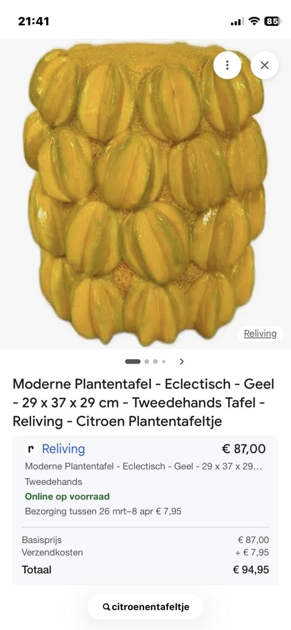 Citroen plantentafel of bijzettafel