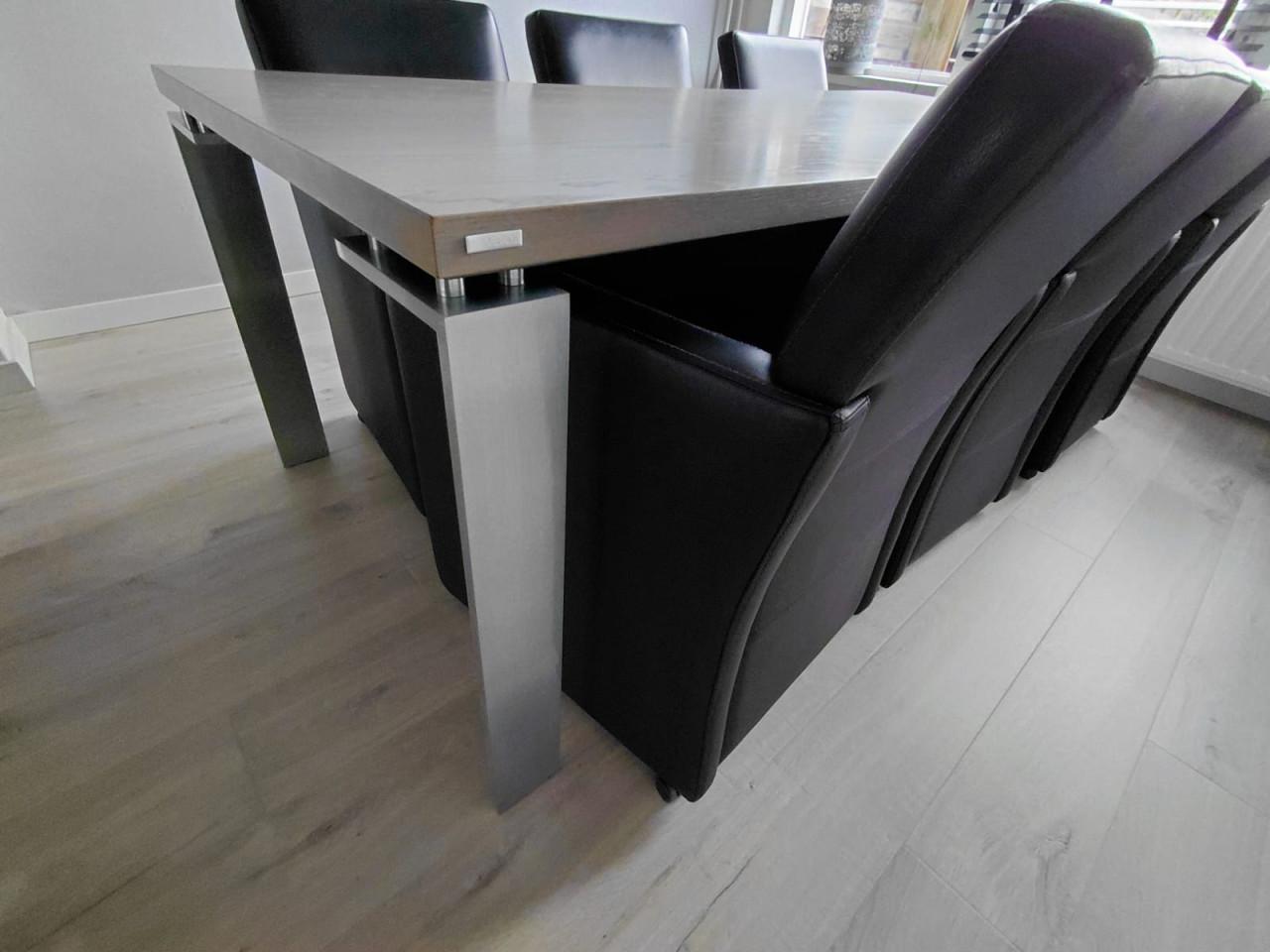 Moderne eettafel & stoelen 6 persoons