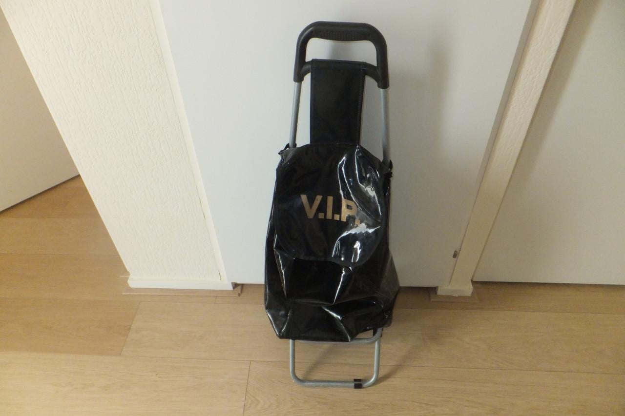 Boodschappen wagentje zwart kunst leer