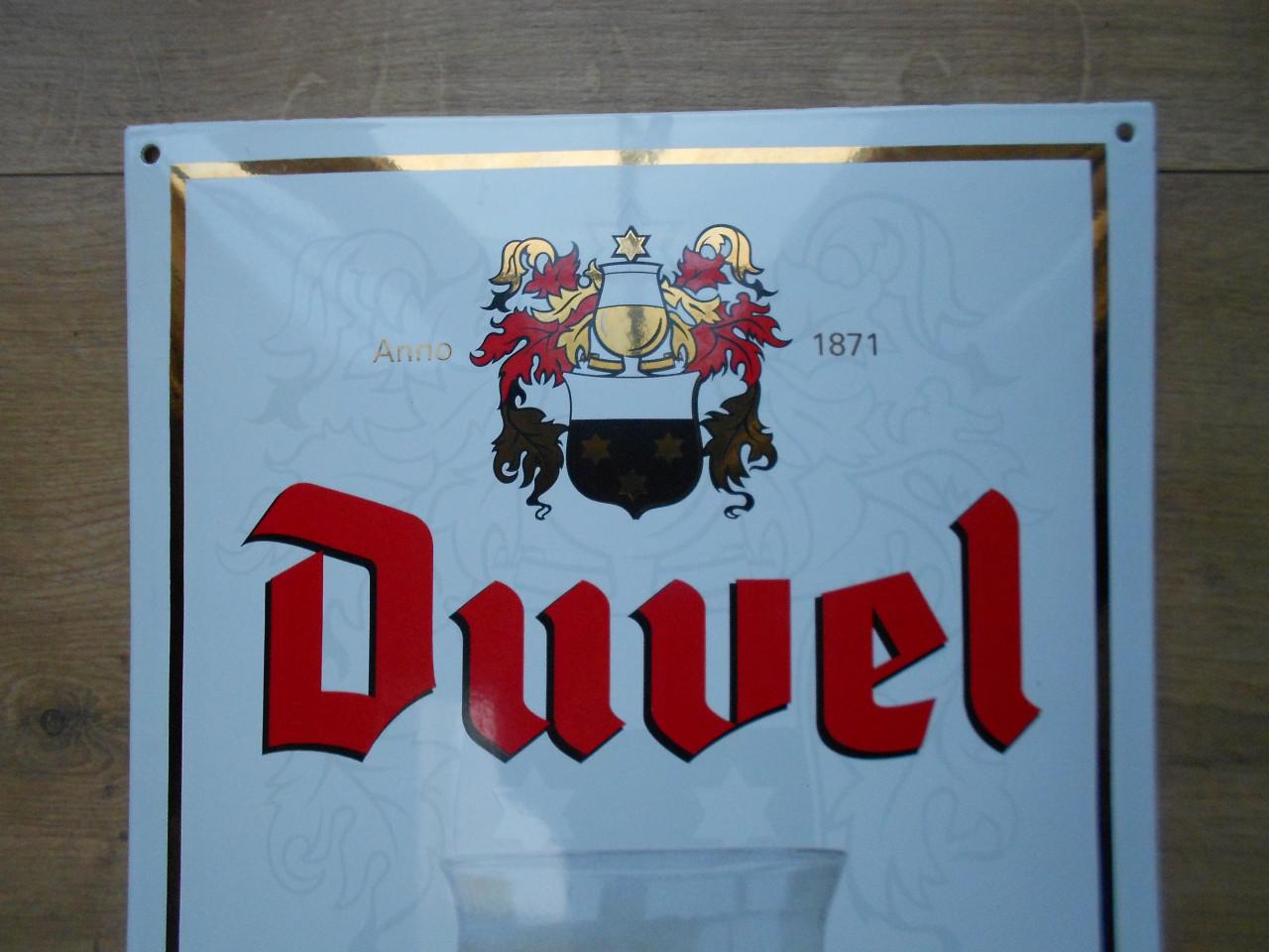 Emaille Duvel bier reclamebord.