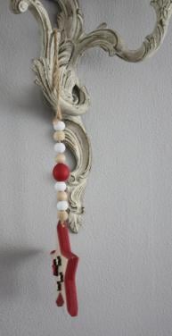 Houten ster hanger rood