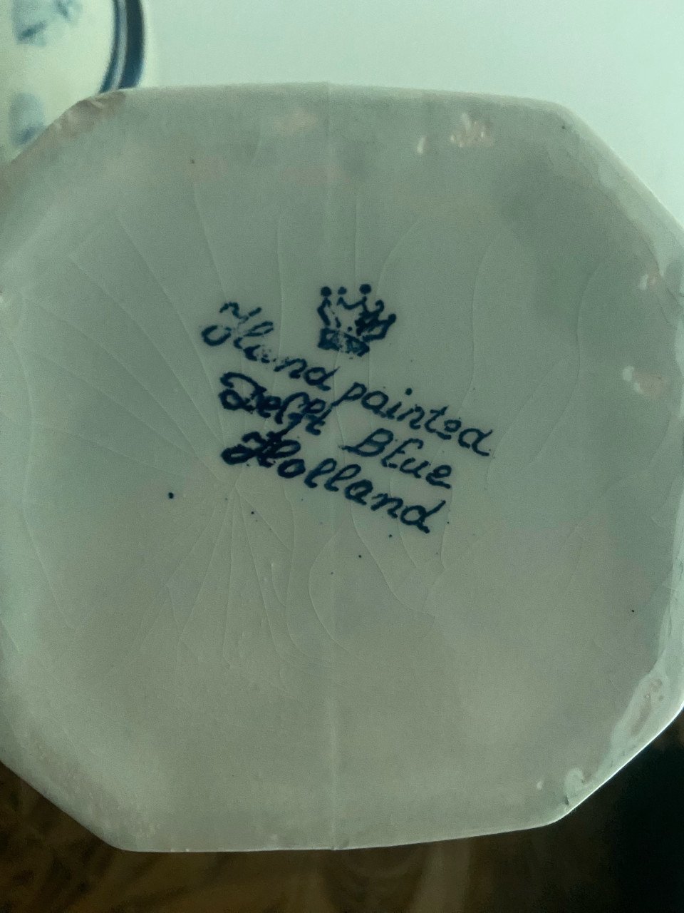 Mooi 3 delig Delfst blauw kaststel