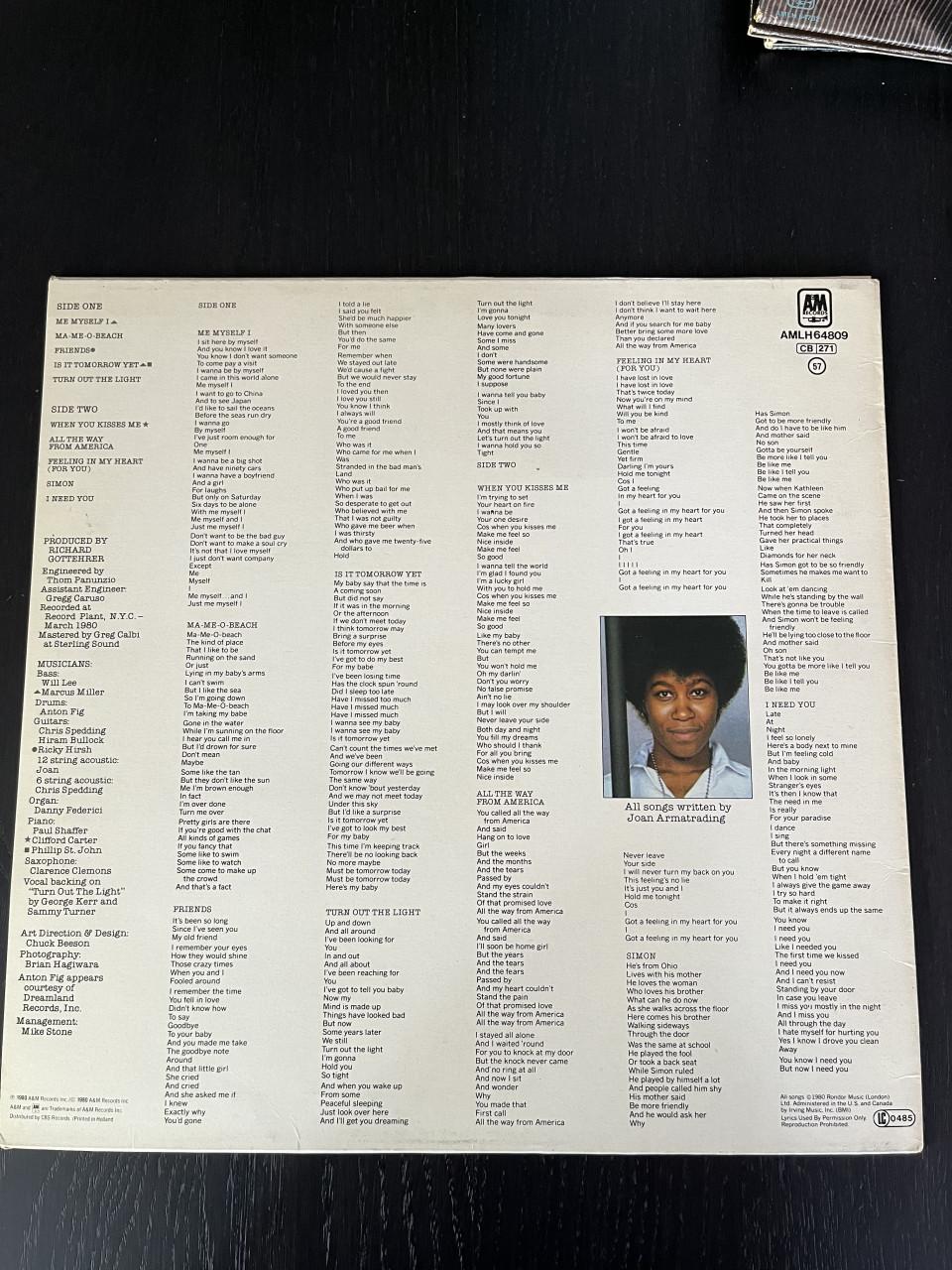 LP Joan Armatrading, titel 'Me Myself I' (vinyl)