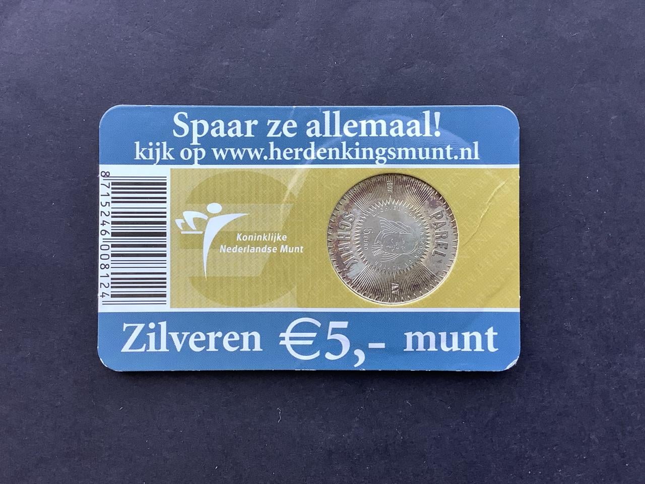 Coincard Het Michiel de Ruyter Vijfje 2007, zilver.