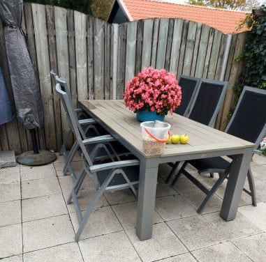Tuinstel tafel met 6 stoelen aluminium degelijk en zwaar