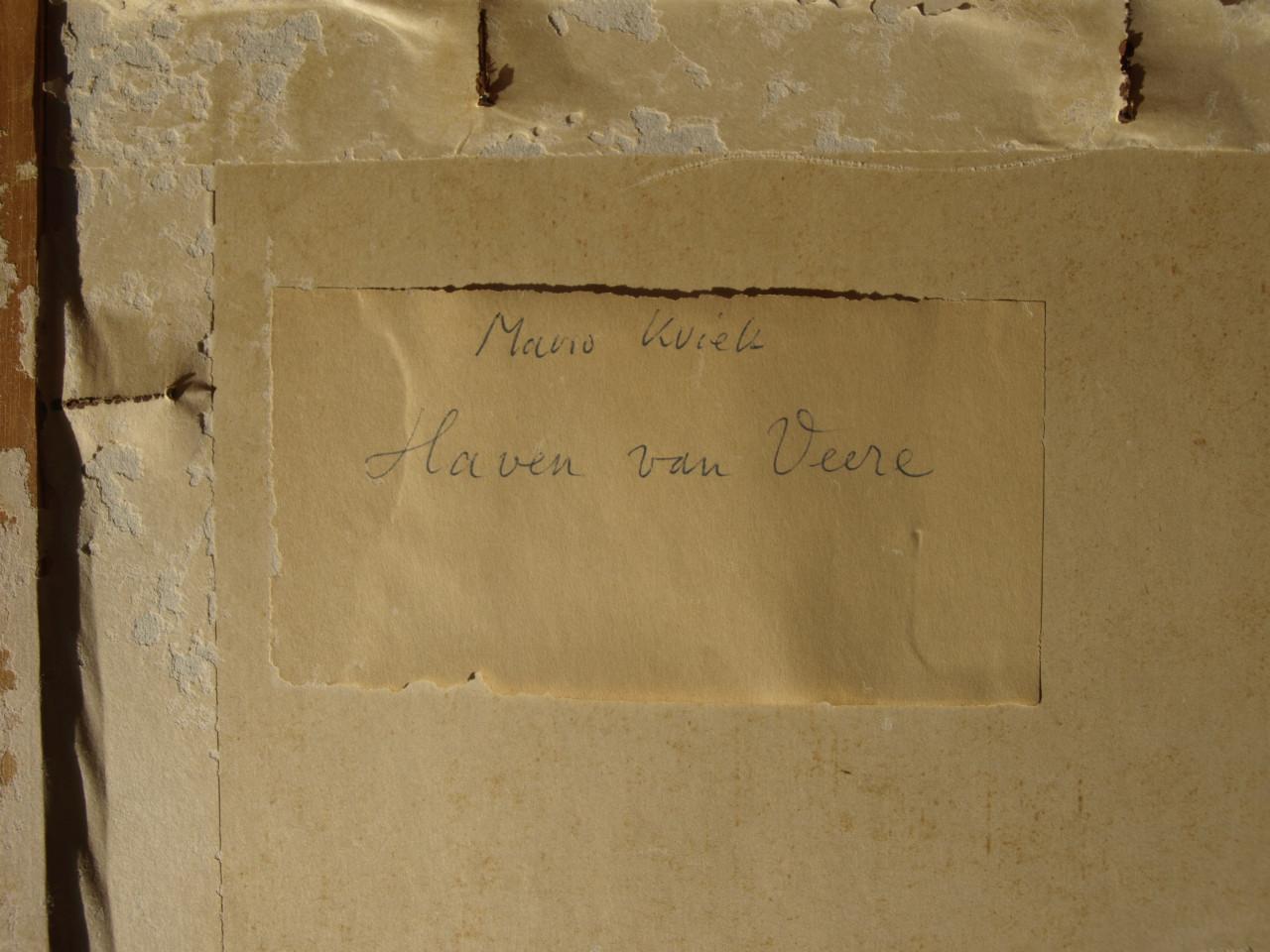 Aquarel van de haven van Veere van Mario Kriek