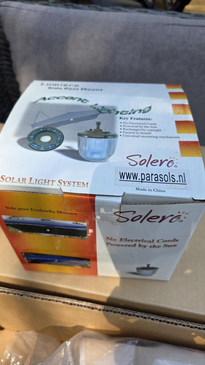 Solero Cantate Zweefparasol Antiek Beige met Verlichting