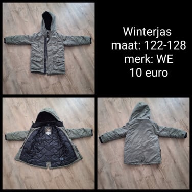Groene winterjas (maat 122-128)
