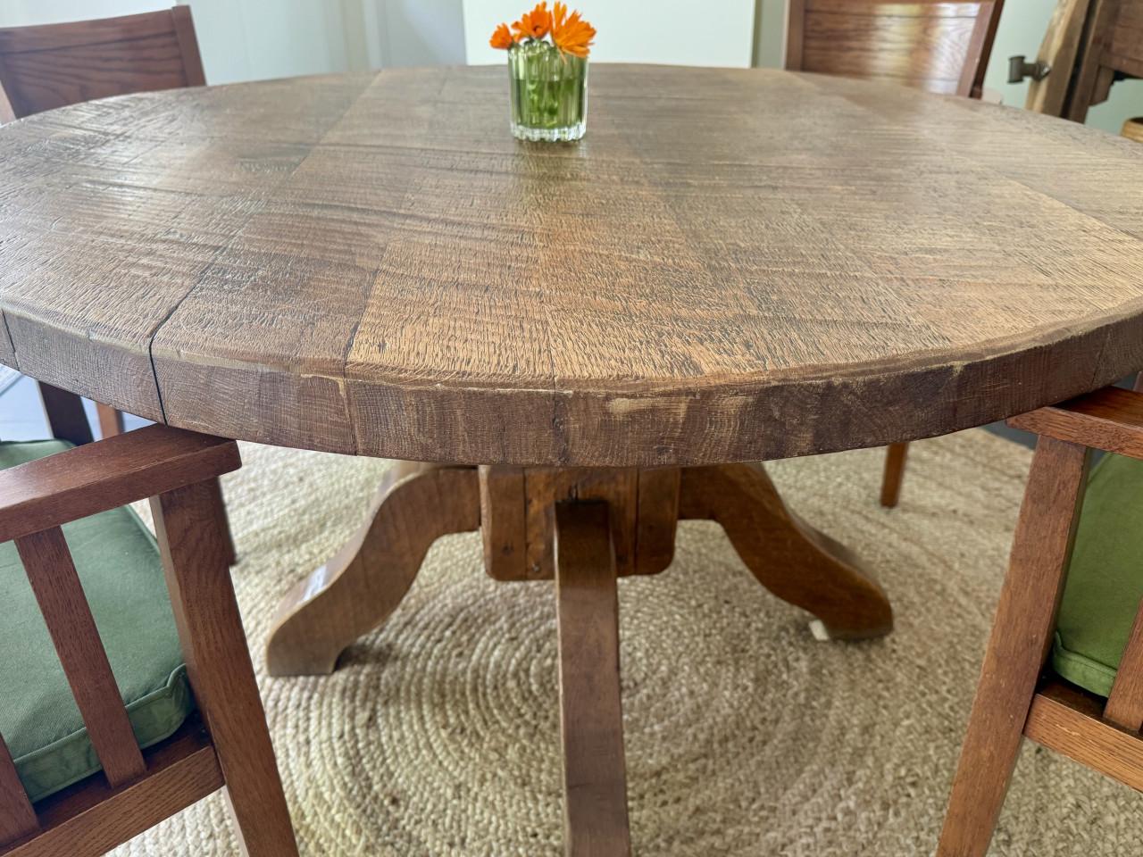 Robuuste kloostertafel 130ø