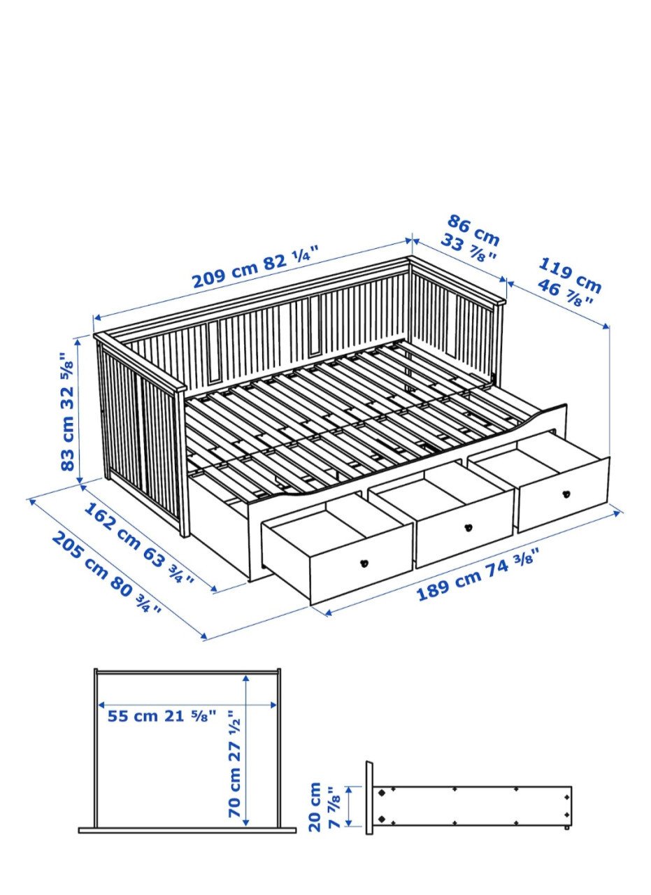 Ikea Hemnes Bedbank met matras