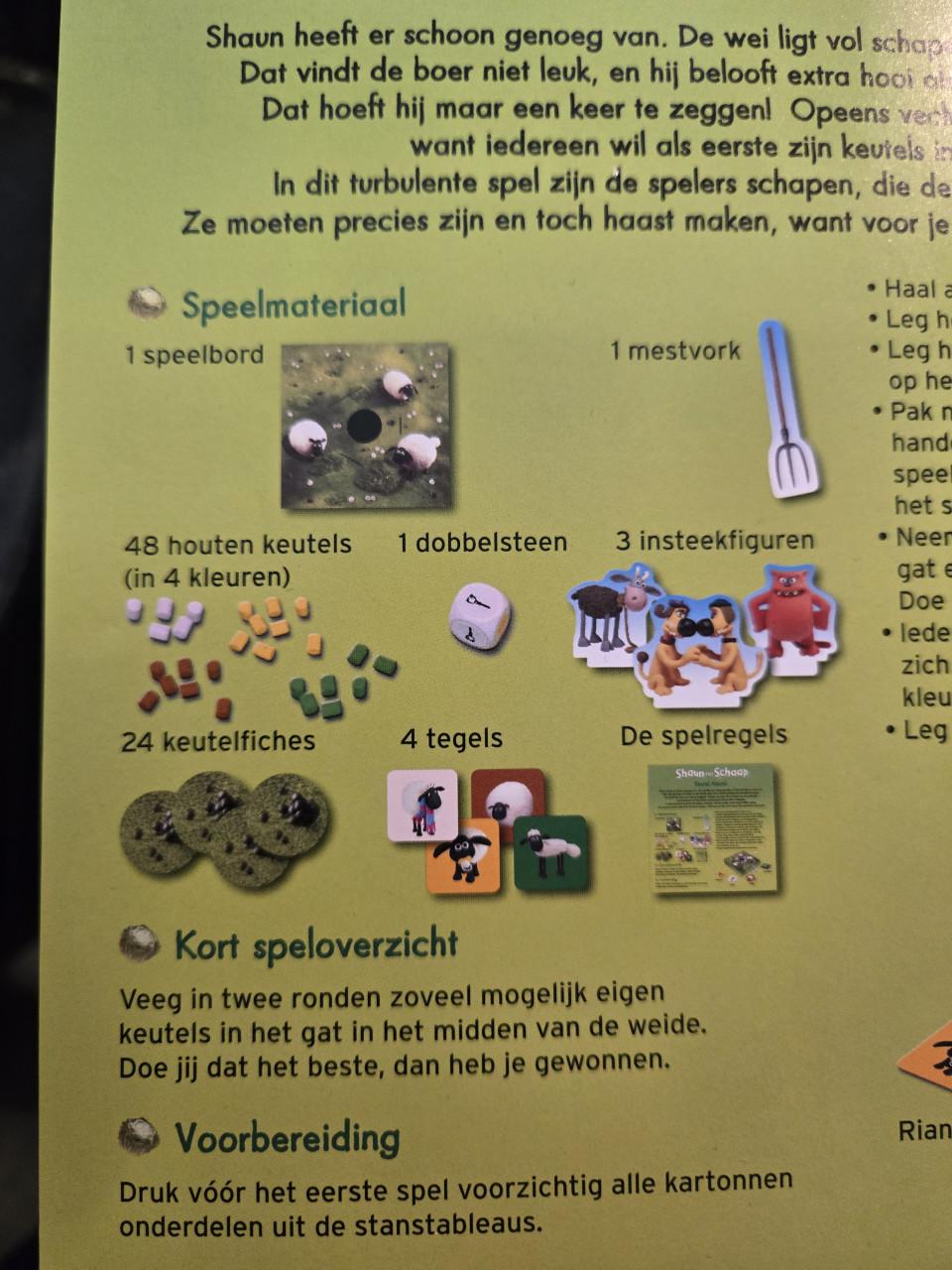 Bordspel Shaun het Schaap: Keutel Alarm! van 999 Games. ZGAN
