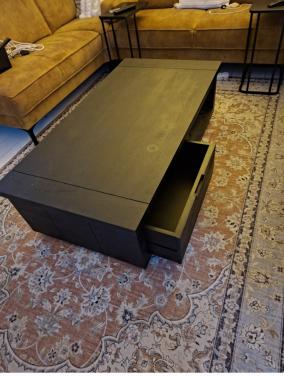 Zwarte mangohouten salontafel