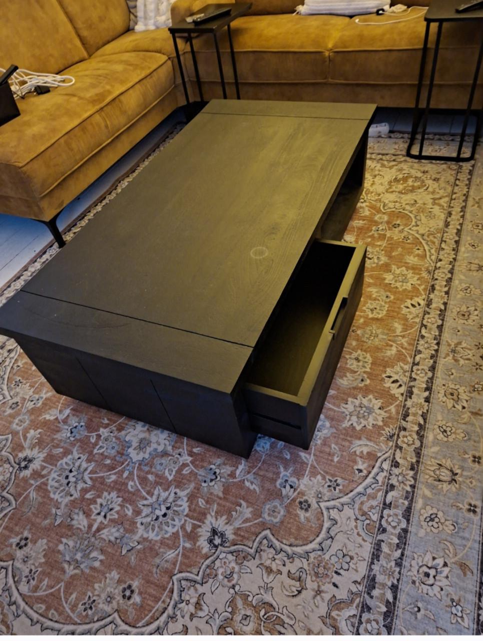 Zwarte mangohouten salontafel