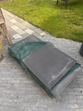 Zeven nieuwe mooie atraciet betontegels 60x60 (over van een project)