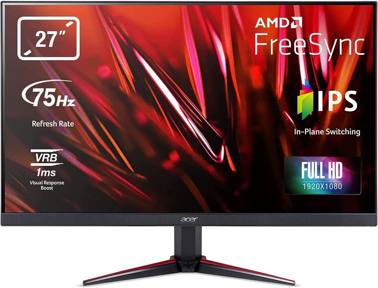 Acer Nitro beeldscherm 27inch VG270 Full HD 75Hz 1ms